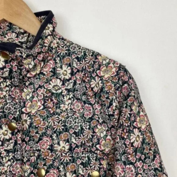 J.Crew x Liberty S Quilted Downtown Field Jacket Floral White Garden Print - Picture 7 of 12